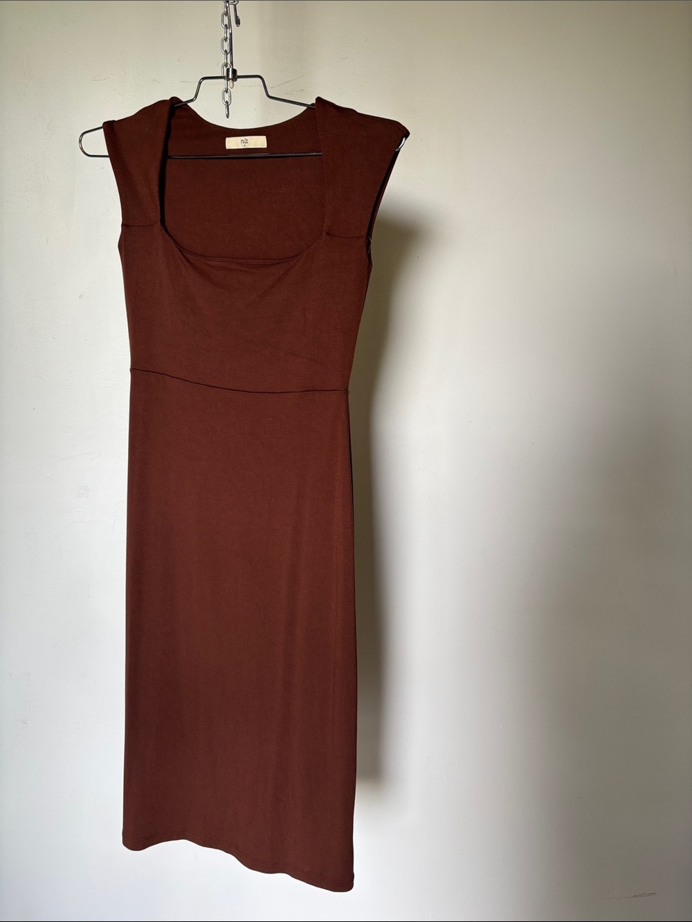 🦄 Sale! nlt Square-Neck Brown Midi Dress